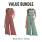🏖️Summer Cool Deal: 70% OFF!!💃Women's 2-Piece Solid Color Breathable Tank Top & Wide Leg Loose Pants Set