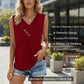 👕2026 Women’s Button Down V Neck Loose Fit Tank Top