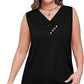 👕2026 Women’s Button Down V Neck Loose Fit Tank Top