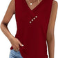 👕2026 Women’s Button Down V Neck Loose Fit Tank Top