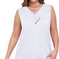 👕2026 Women’s Button Down V Neck Loose Fit Tank Top