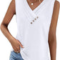 👕2026 Women’s Button Down V Neck Loose Fit Tank Top