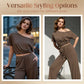 🎁2026 New Arrivals 50% OFF💥Women's Off-Shoulder Top & Pants 2-Piece Set – Asymmetrical, Wide-Leg, Soft Fabric ✨