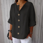 💖LAST DAY SALE ONLY ￡11.99!!💖Women's Loose Fit Button Up Blouse – Breathable, Soft, Flowy&Versatile