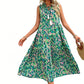 Women's Sleeveless Abstract Print Tiered Midi Dress   – free shipping on 2 items (save £3)! 🚚💷✨