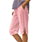 ⏳Time-Limited Special Price: ￡11.99 FREE GIFT🎁⏰Women's Casual Solid Color Pocket Capri Pants