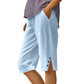 ⏳Time-Limited Special Price: ￡11.99 FREE GIFT🎁⏰Women's Casual Solid Color Pocket Capri Pants