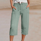 🏖️Summer Cool Deal: ONLY ￡11.99!!🌷Women's Solid-Color Pleated Cotton-Linen Cropped Pants