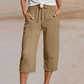 🏖️Summer Cool Deal: ONLY ￡11.99!!🌷Women's Solid-Color Pleated Cotton-Linen Cropped Pants