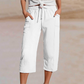 🏖️Summer Cool Deal: ONLY ￡11.99!!🌷Women's Solid-Color Pleated Cotton-Linen Cropped Pants