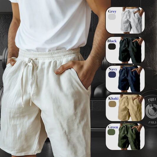 ⏳Summer Limited Sale: ONLY ￡12.99!!☀️Lightweight Cotton-Linen Shorts for Men | Elastic Waist, Summer Essential 🩳🌿