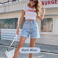 🏖️Summer Hot Sale：ONLY ￡15.99!!💥Women’s High-Waisted A-Line Denim Shorts – Relaxed Fit, Mid-Thigh Length with Pockets 👖☀️