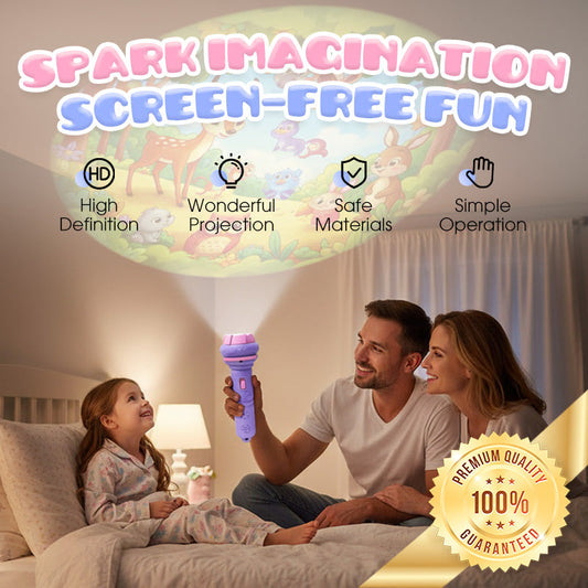 GOFMOON™ Kids Projector Flashlight 🌙 – 48+ Night Sky & Animal Patterns 🦁🌌 | BPA-Free STEM Toy for Toddlers | Bedtime Story Visual Aid 🛏️📚