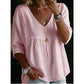 🎁2026 New Arrivals 50% OFF🌸Women's Casual V-Neck Lace Trim Top