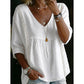🎁2026 New Arrivals 50% OFF🌸Women's Casual V-Neck Lace Trim Top