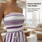 🏖️SUMMER HOT SALE 50% OFF!!💃Bohemian Strapless High Split Wide Leg Vacation Jumpsuits