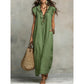 👗✨ Women's Casual Sleeveless V-Neck Ruffle Dress – Flowy Summer Maxi Dress with Pockets