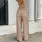 Women's Striped V-Neck Top & Wide-Leg Pants Set