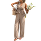 Women's Striped V-Neck Top & Wide-Leg Pants Set
