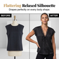 Women's Satin Blouse – V-Neck Tie Front, Lace Trim & Short Sleeves, Loose Fit Slimming Top💫🌸