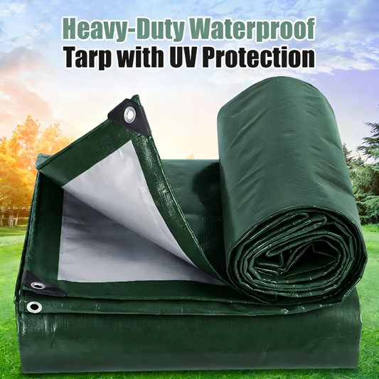 🔥LAST DAY SALE ONLY ￡9.99!!🔥TerraShield™🇬🇧Heavy Duty Waterproof Tarpaulin – Mould-Resistant PE Cover with Reinforced Edges & Metal Eyelets 🌧️🛡️