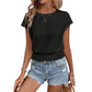 💕LAST DAY SALE ONLY ￡11.99!!💕Women's Crew Neck Subtle Cut-Out Summer Top 🌿☕