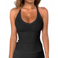 Danysu Women’s Cotton Racerback Cami – Fitted Vest Top with Soft Built-In Support 🌿  V-Neck • Sleeveless • Lightweight Summer Essential ☕