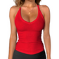 Danysu Women’s Cotton Racerback Cami – Fitted Vest Top with Soft Built-In Support 🌿  V-Neck • Sleeveless • Lightweight Summer Essential ☕