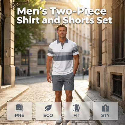 📢📢53% OFF !! ⏰ Men's Two-Piece Shirt and Shorts Set(No need match outfits )