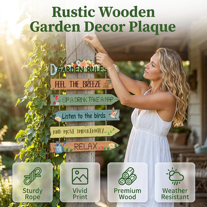 ⏳Time-Limited Sale BUY 2 GET 1 FREE!!⏰Rustic Wooden Garden Hanging Sign Wall Decor Plaque🏡🪧
