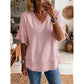 💖LAST DAY SALE ONLY￡12.99!!💖Women's Boho V-Neck T-Shirt with Frayed Edges 🌿 – Loose Fit, Breathable Summer Top in Soft Cotton👚