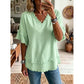 💖LAST DAY SALE ONLY￡12.99!!💖Women's Boho V-Neck T-Shirt with Frayed Edges 🌿 – Loose Fit, Breathable Summer Top in Soft Cotton👚