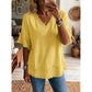 💖LAST DAY SALE ONLY￡12.99!!💖Women's Boho V-Neck T-Shirt with Frayed Edges 🌿 – Loose Fit, Breathable Summer Top in Soft Cotton👚