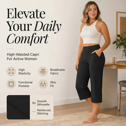 ⏳LAST DAY SALE ONLY￡11.99!!🌸Women's High-Waisted Stretch Cropped Pants