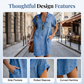 ⌛Limited-Time Offer ONLY ￡13.99!!⏰-Women's Loose-Fitting Collared Zipper Denim Dress with Pockets
