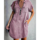 ⌛Limited-Time Offer ONLY ￡13.99!!⏰-Women's Loose-Fitting Collared Zipper Denim Dress with Pockets