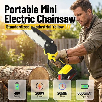 ⏰Ergonomic Mini Electric Saw with Safety Lock🔥 4-Inch 10-Section (Two Motors-Two Chains)🔥