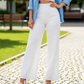 🌿LAST DAY SALE: ONLY ￡19.99!!🌼 Ladies' Solid Wide Leg Trousers — Loose Fit | Side Pockets | Versatile Neutral Colours