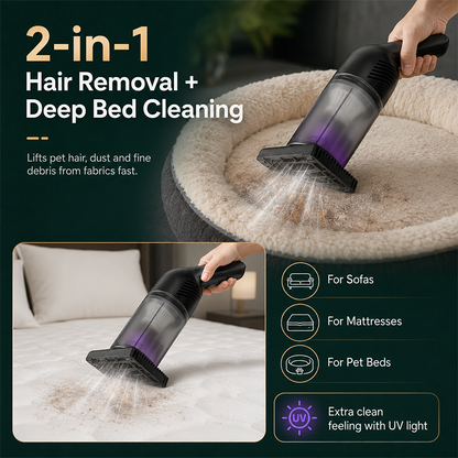 ⏳LAST DAY SALE ONLY ￡19.99!!🌿Handheld Cordless Mattress Vacuum Cleaner