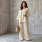 ⏳LAST DAY SALE ONLY ￡19.99!!💕✨ Women’s Linen-Blend 2-Piece Set – Effortless Autumn Style & Everyday Comfort
