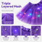 🎁LED Light Up Sequin Tutu Skirt Star Mesh Princess Skirt for Girls and Adults