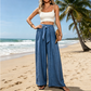👖 LIMITED-TIME SALE ONLY ￡13.99! ✨ Women's High-Waist Wide-Leg Pants – Tie-Front, Flowy, Crinkle 🌬️