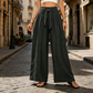 👖 LIMITED-TIME SALE ONLY ￡13.99! ✨ Women's High-Waist Wide-Leg Pants – Tie-Front, Flowy, Crinkle 🌬️
