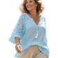 Women's V-Neck Hollow Out Sleeve Top