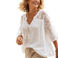 Women's V-Neck Hollow Out Sleeve Top