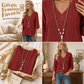 ⏳LAST DAY SALE ONLY ￡13.99!!💕Women's V-Neck Casual Embroidered Top