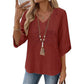 ⏳LAST DAY SALE ONLY ￡13.99!!💕Women's V-Neck Casual Embroidered Top