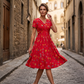⏳LAST DAY SALE ONLY￡17.99!!🌿Women's V-Neck Floral Print Dress with Twist Waist