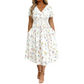 ⏳LAST DAY SALE ONLY￡17.99!!🌿Women's V-Neck Floral Print Dress with Twist Waist