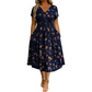 ⏳LAST DAY SALE ONLY￡17.99!!🌿Women's V-Neck Floral Print Dress with Twist Waist